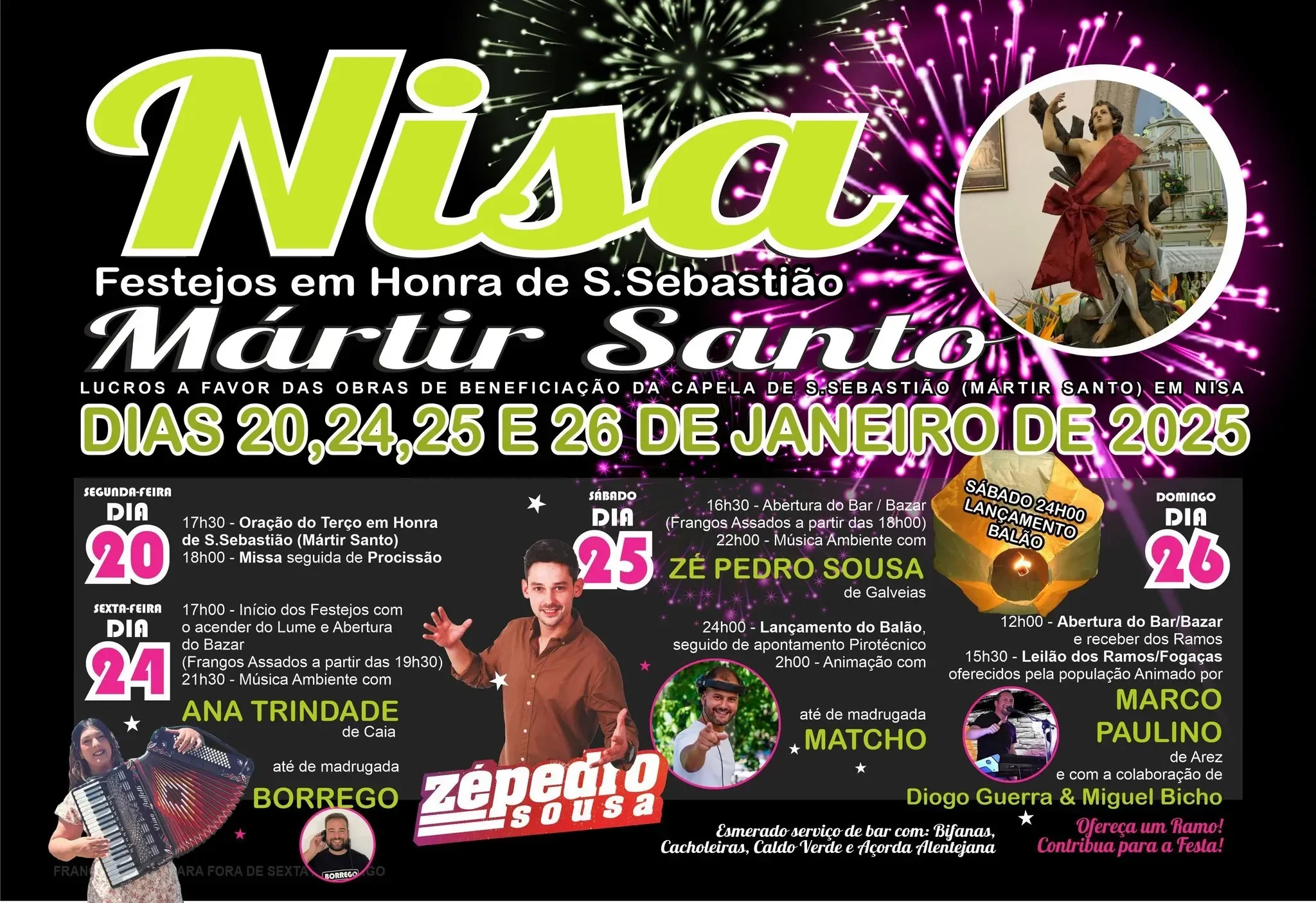 Cartaz Festa em Honra de São Sebastião 2025 - Nisa
