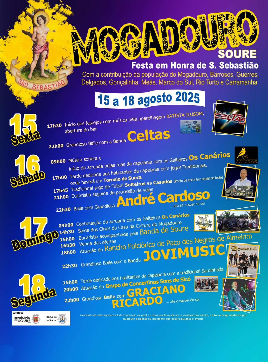 Cartaz Festa em Honra de São Sebastião 2025 - Soure
