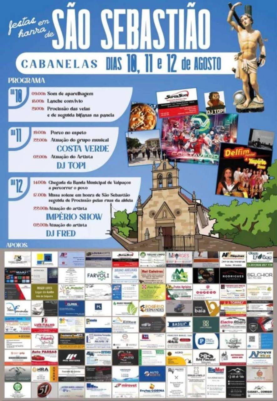 Cartaz Festa em honra de São Sebastião 2026 - Cabanelas