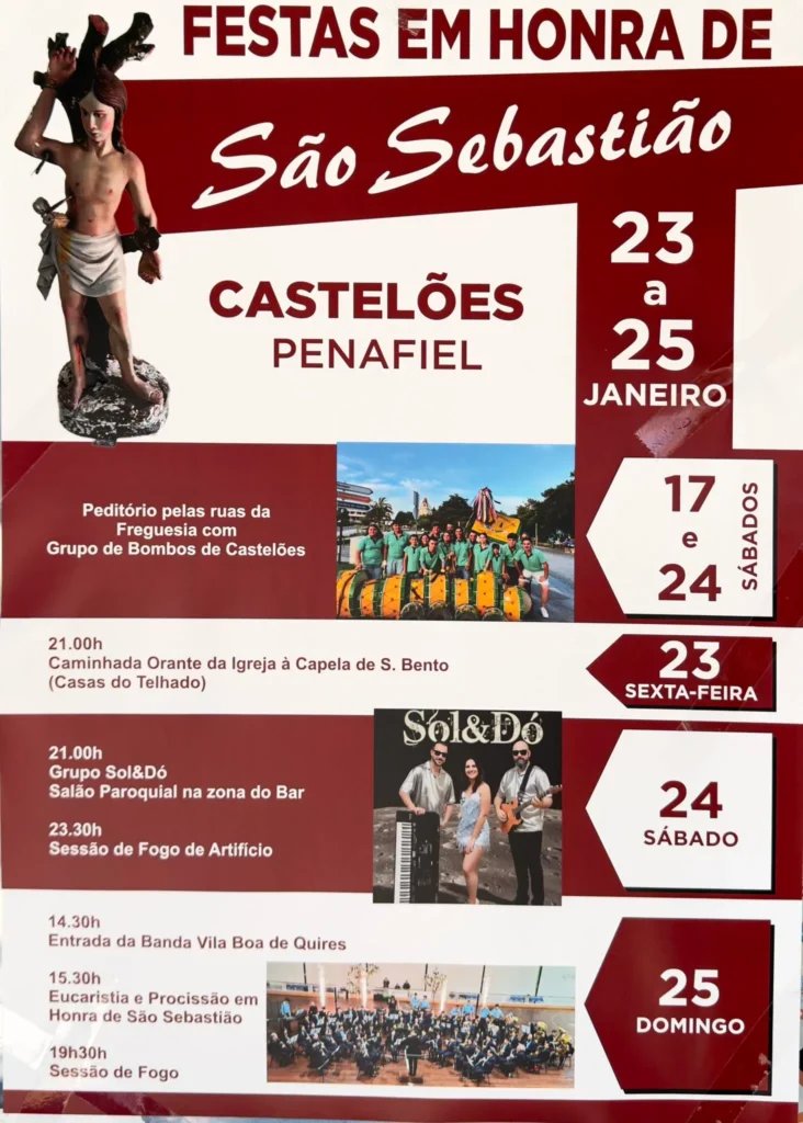 Cartaz Festa em honra de São Sebastião 2026 - Castelões