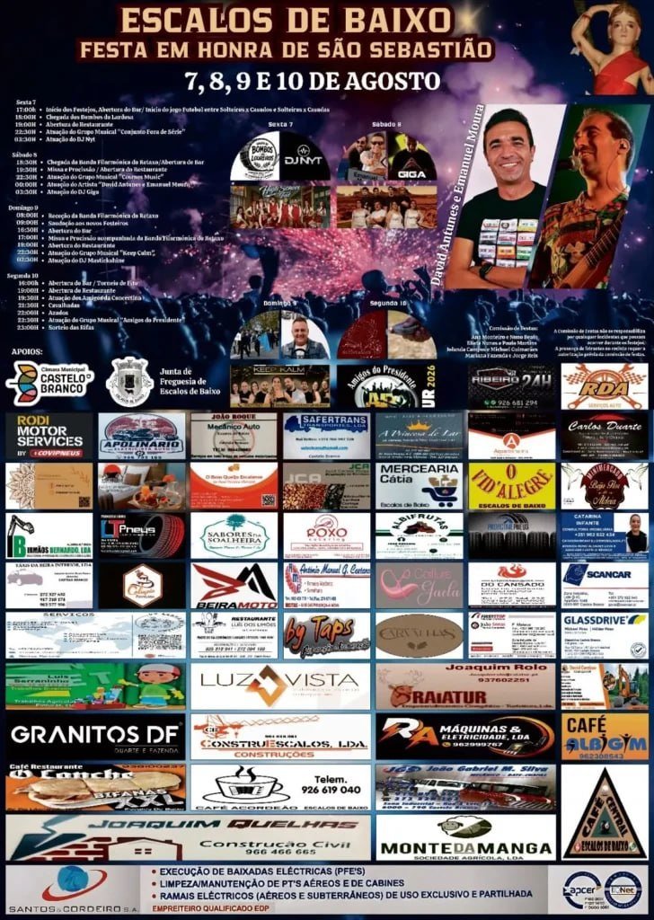 Cartaz Festa em honra de São Sebastião 2026 - Escalos de Baixo