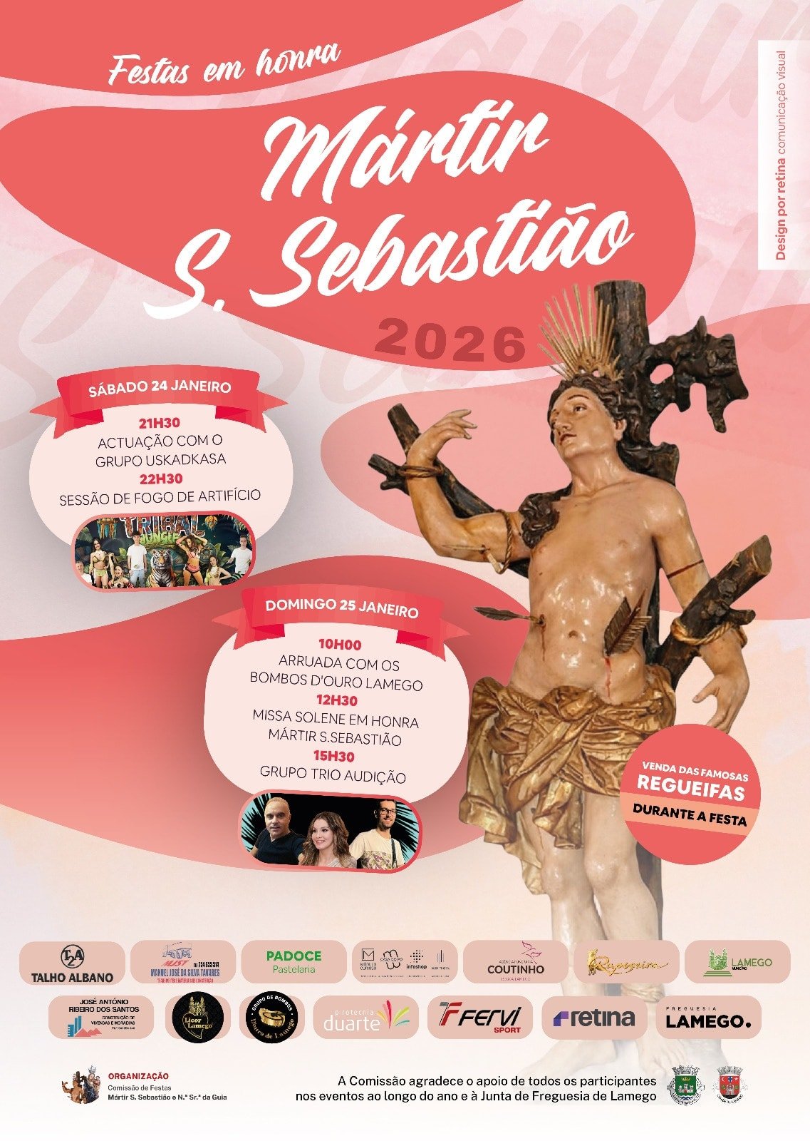 Cartaz Festa em Honra de São Sebastião 2026 - Lamego