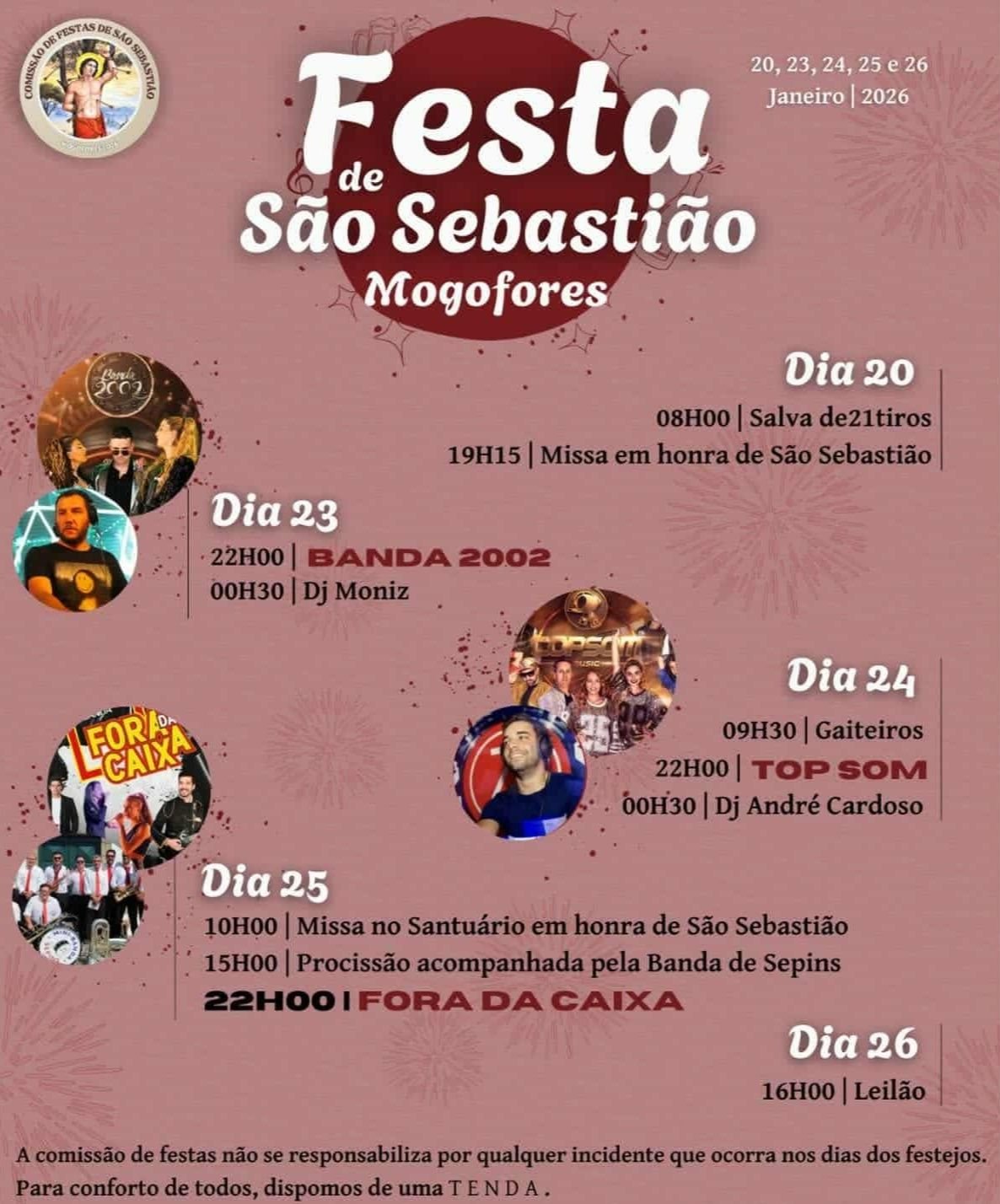 Cartaz Festa em honra de São Sebastião 2026 - Mogofores