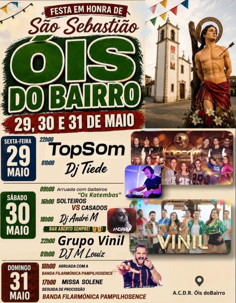 Cartaz Festa em honra de São Sebastião 2026 - Ois do Bairro