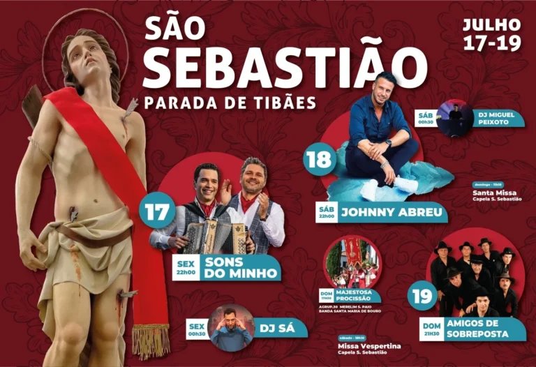 Cartaz Festa em honra de São Sebastião 2026 - Parada de Tibães