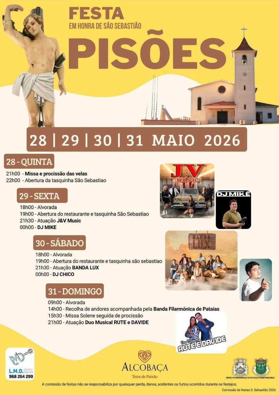 Cartaz Festa em honra de São Sebastião 2026 - Póvoa de Pisões