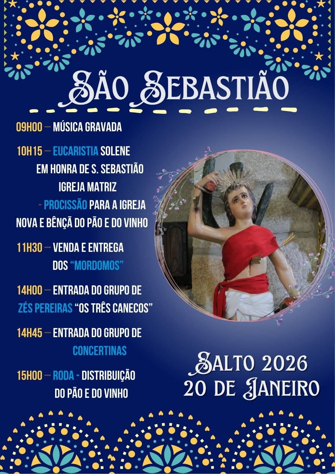 Cartaz Festa em honra de São Sebastião 2026 - Salto
