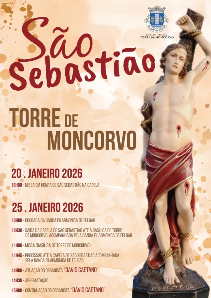 Cartaz Festa em honra de São Sebastião 2026 - Torre de Moncorvo