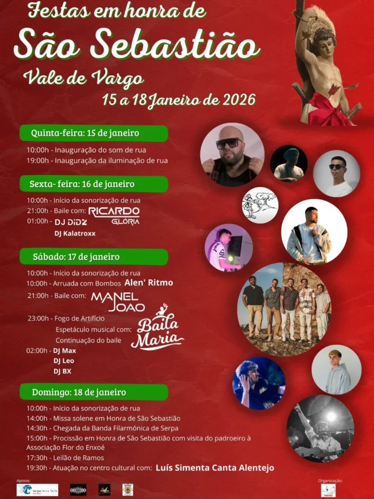 Cartaz Festa em honra de São Sebastião 2026 - Vale de Vargo