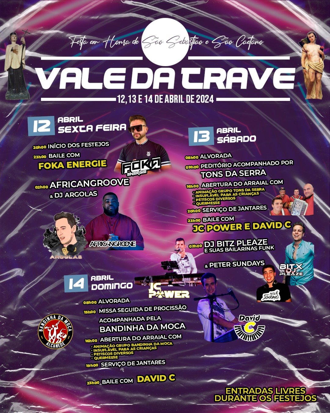 Cartaz Festa em Honra de São Sebastião e São Caetano 2024 - Vale da Trave