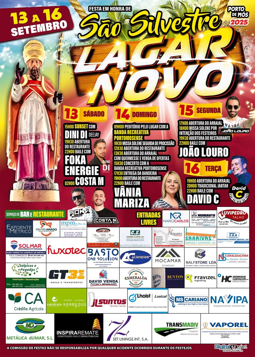 Cartaz Festa em Honra de São Silvestre 2025 - Lagar Novo