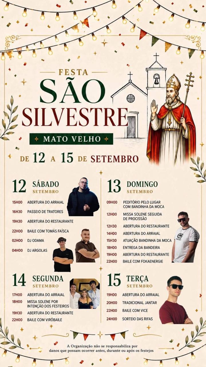 Cartaz Festa em honra de São Silvestre 2026 - Mato Velho