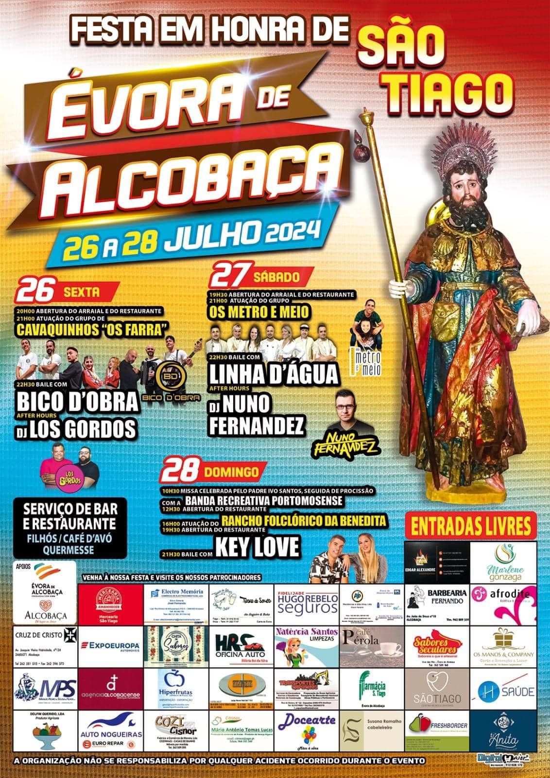 Cartaz Festa em Honra de São Tiago 2024 - Évora de Alcobaça