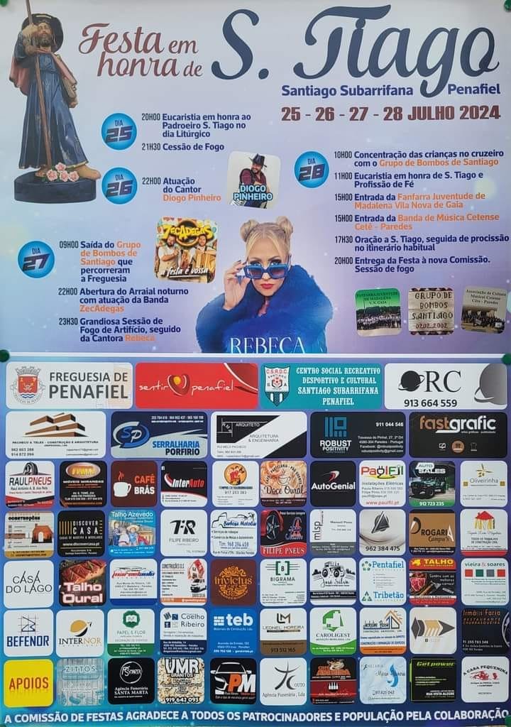 Cartaz Festa em Honra de São Tiago 2024 - Penafiel