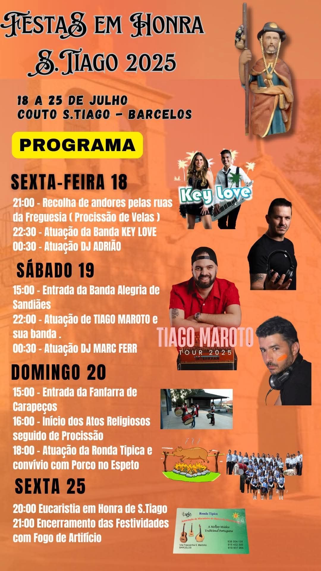 Cartaz Festa em Honra de São Tiago 2025 - Couto