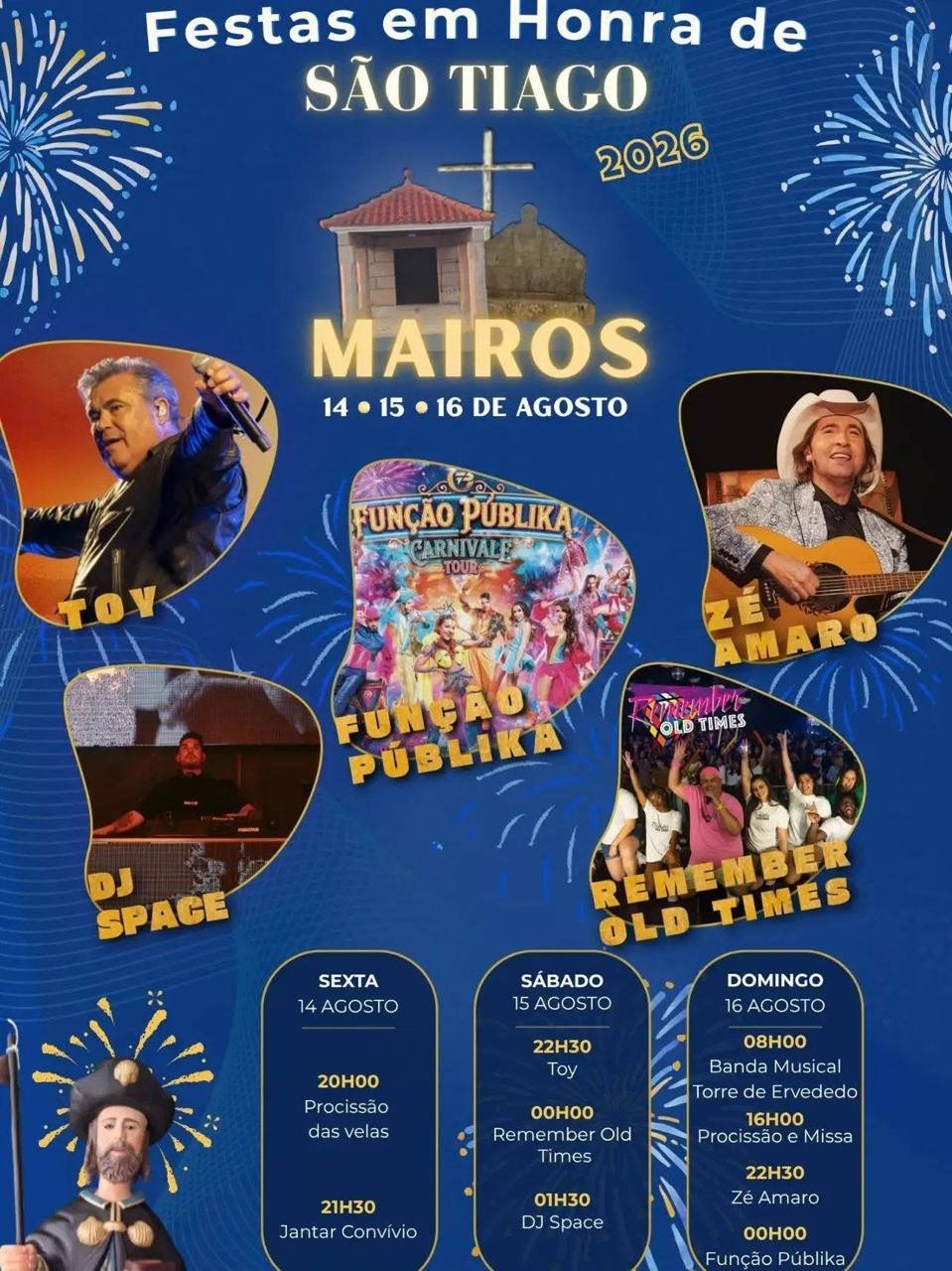 Cartaz Festa em honra de São Tiago 2026 - Mairos