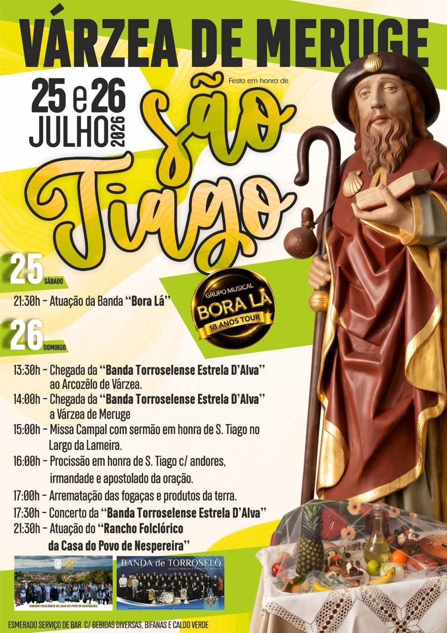 Cartaz Festa em honra de São Tiago 2026 - Várzea de Meruge