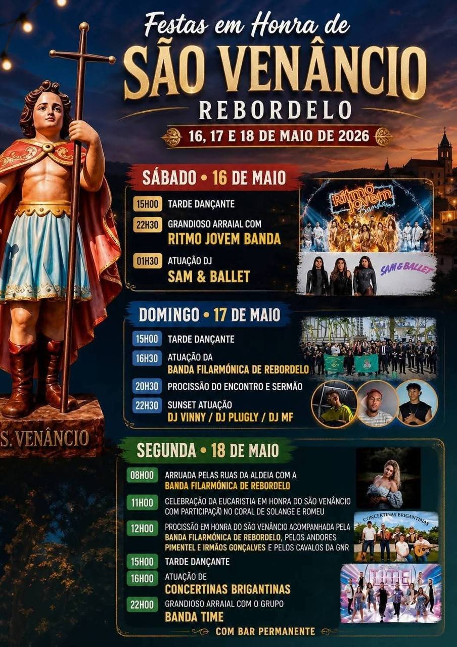 Cartaz Festa em honra de São Venâncio 2026 - Rebordelo