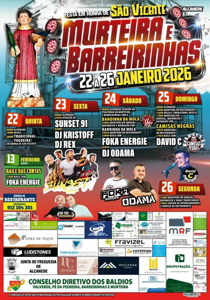 Cartaz Festa em honra de São Vicente 2026 - Murteira e Barreirinhas
