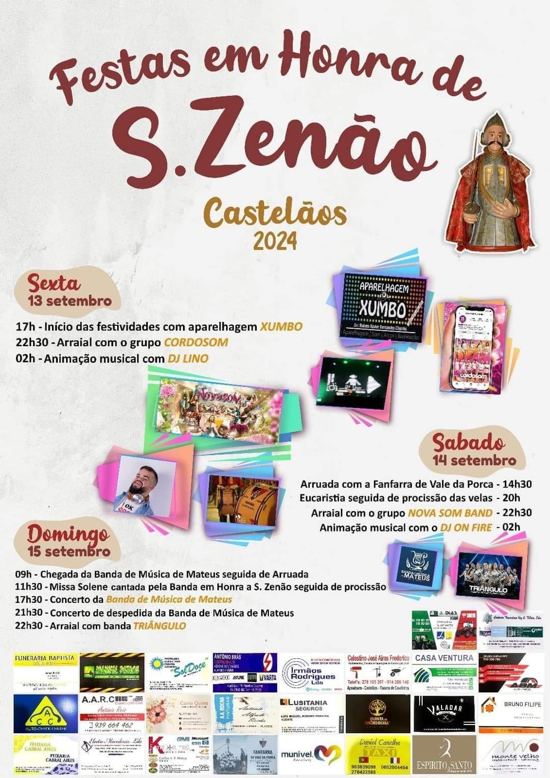 Cartaz Festa em Honra de São Zenão 2024 - Castelãos