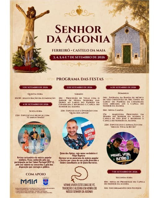 Cartaz Festa em honra de Senhor da Agonia 2026 - Castêlo da Maia