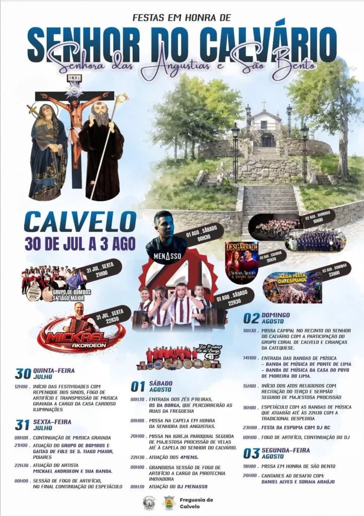 Cartaz Festa em honra de Senhor do Calvário 2026 - Calvelo