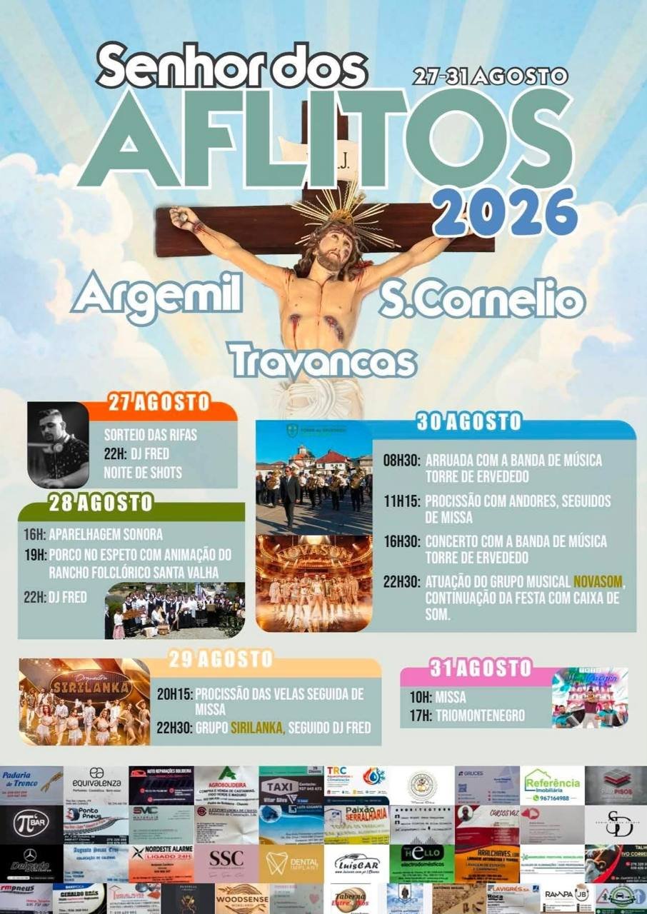 Cartaz Festa em honra de Senhor dos Aflitos 2026 - Argemil