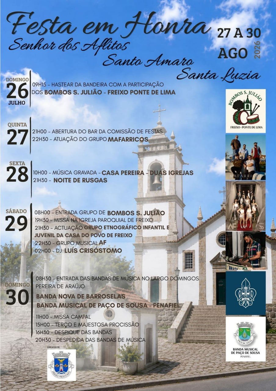 Cartaz Festa em honra de Senhor dos Aflitos 2026 - Freixo
