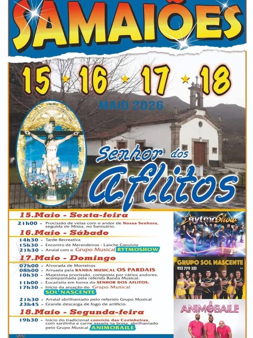 Cartaz Festa em honra de Senhor dos Aflitos 2026 - Samaiões