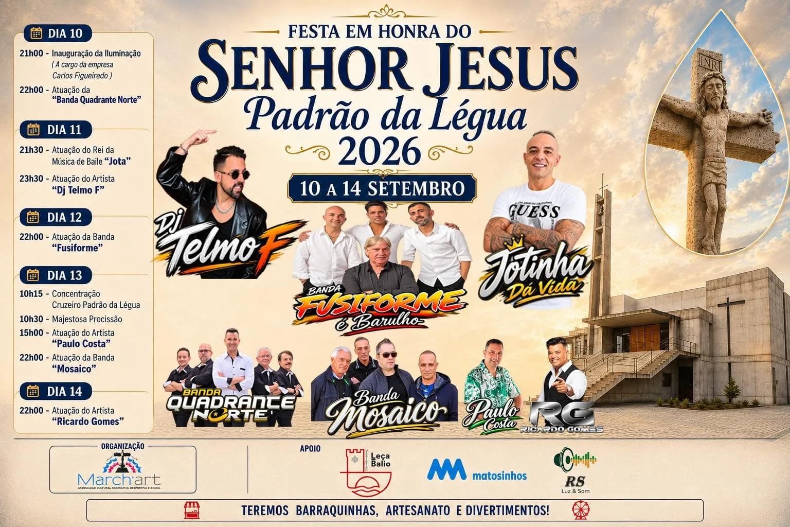 Cartaz Festa em honra de Senhor Jesus 2026 - Padrão da Légua