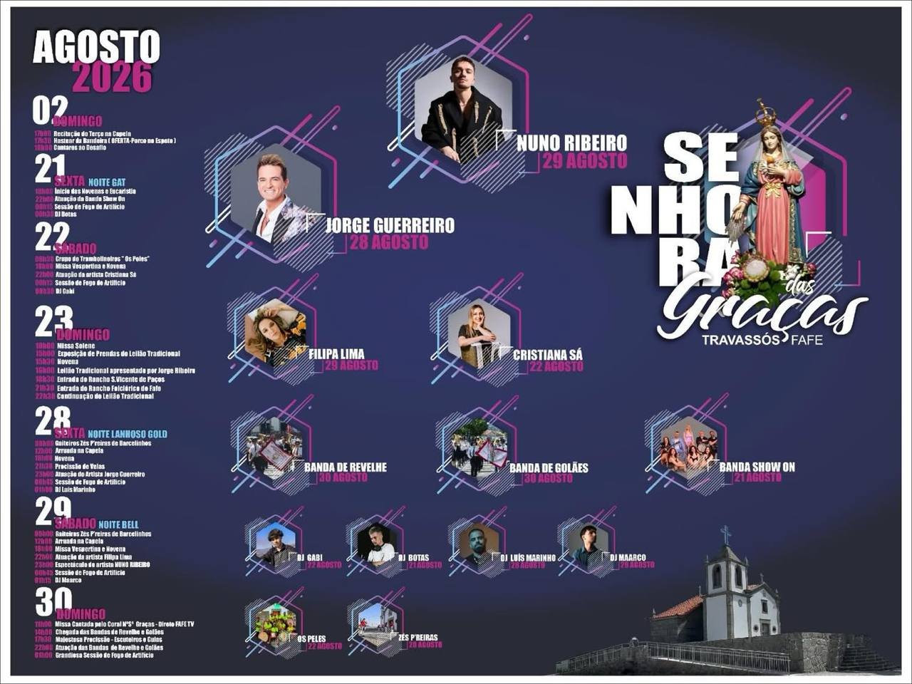 Cartaz Festa em honra de Senhora das Graças 2026 - Travassós