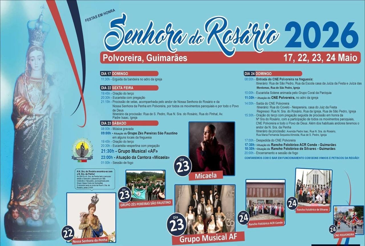 Cartaz Festa em honra de Senhora do Rosário 2026 - Polvoreira