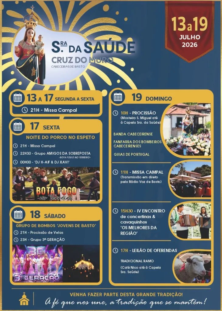 Cartaz Festa em honra de Sra. da Saúde 2026 - Cruz do Muro