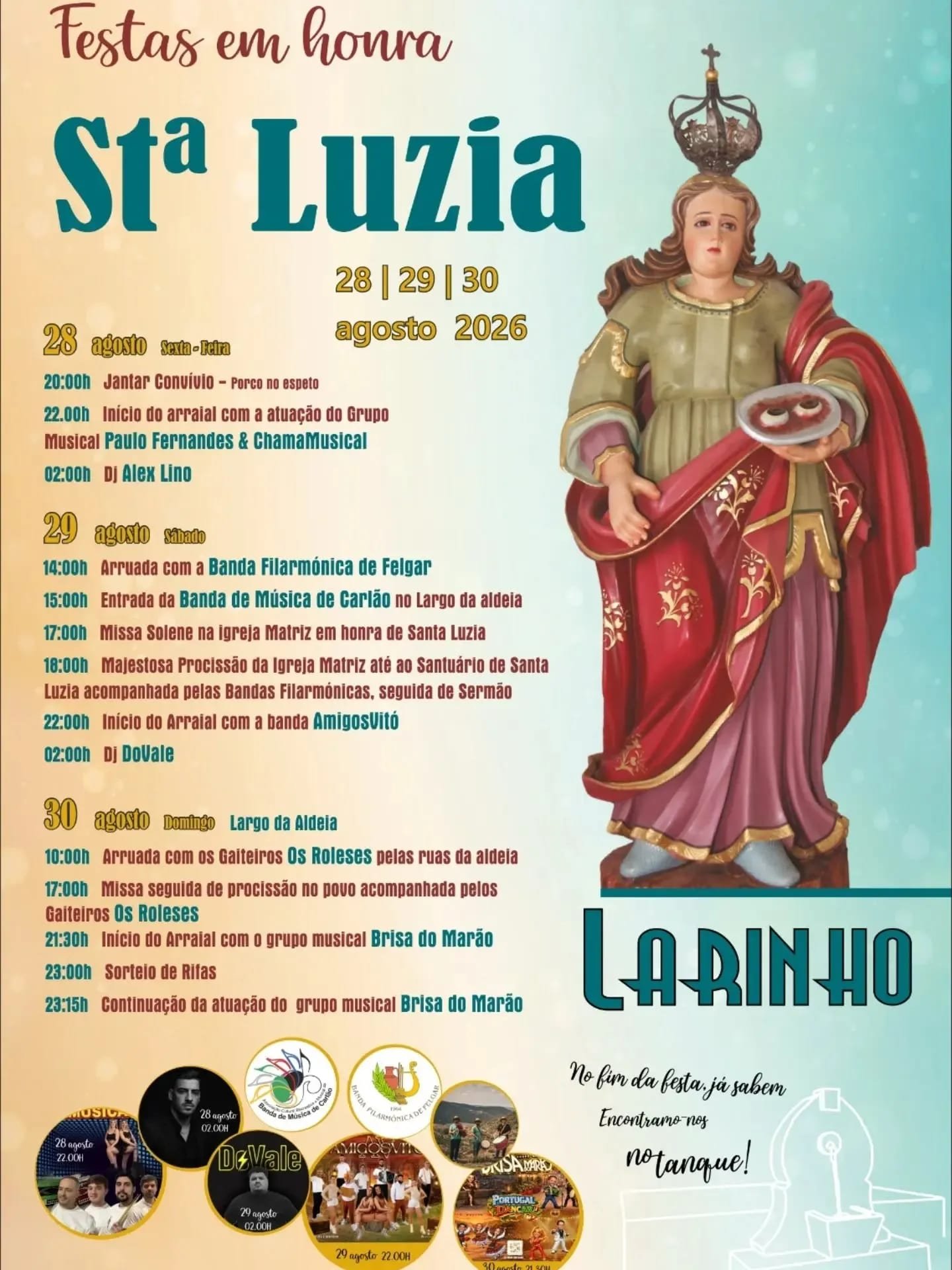 Cartaz Festa em honra de Sta Luzia 2026 - Larinho