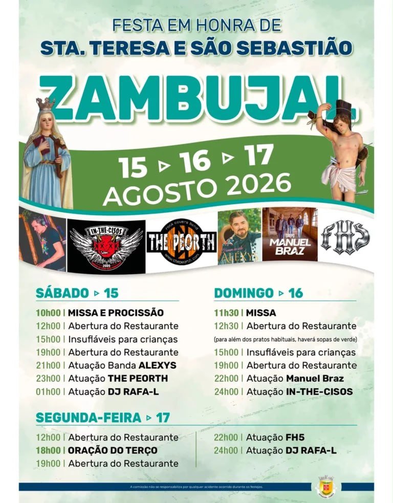 Cartaz Festa em honra de Sta. Teresa e São Sebastião 2026 - Zambujal