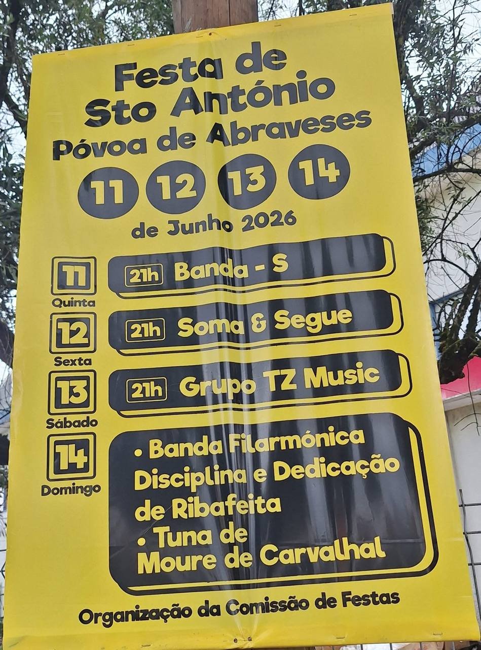Cartaz Festa em honra de Sto António 2026 - Póvoa de Abraveses