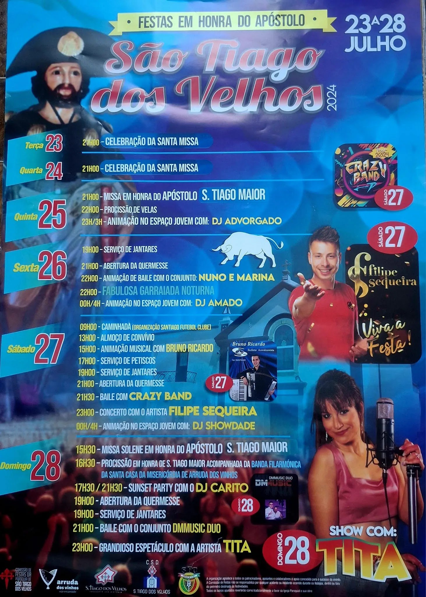 Cartaz Festa em Honra do Apóstolo São Tiago dos Velhos 2024 - Arruda dos Vinhos