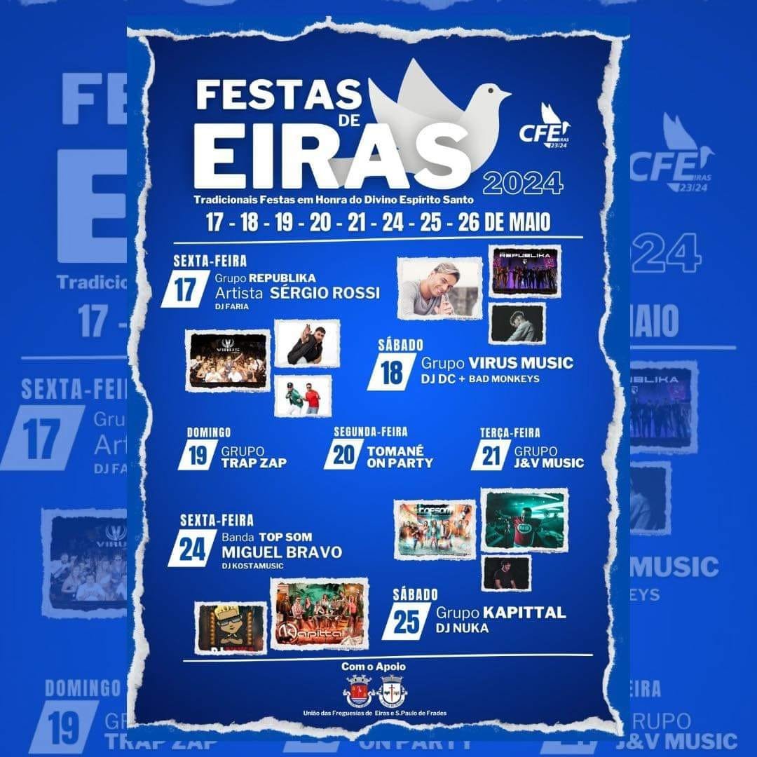 Cartaz Festa em Honra do Divino Espírito Santo 2024 - Eiras