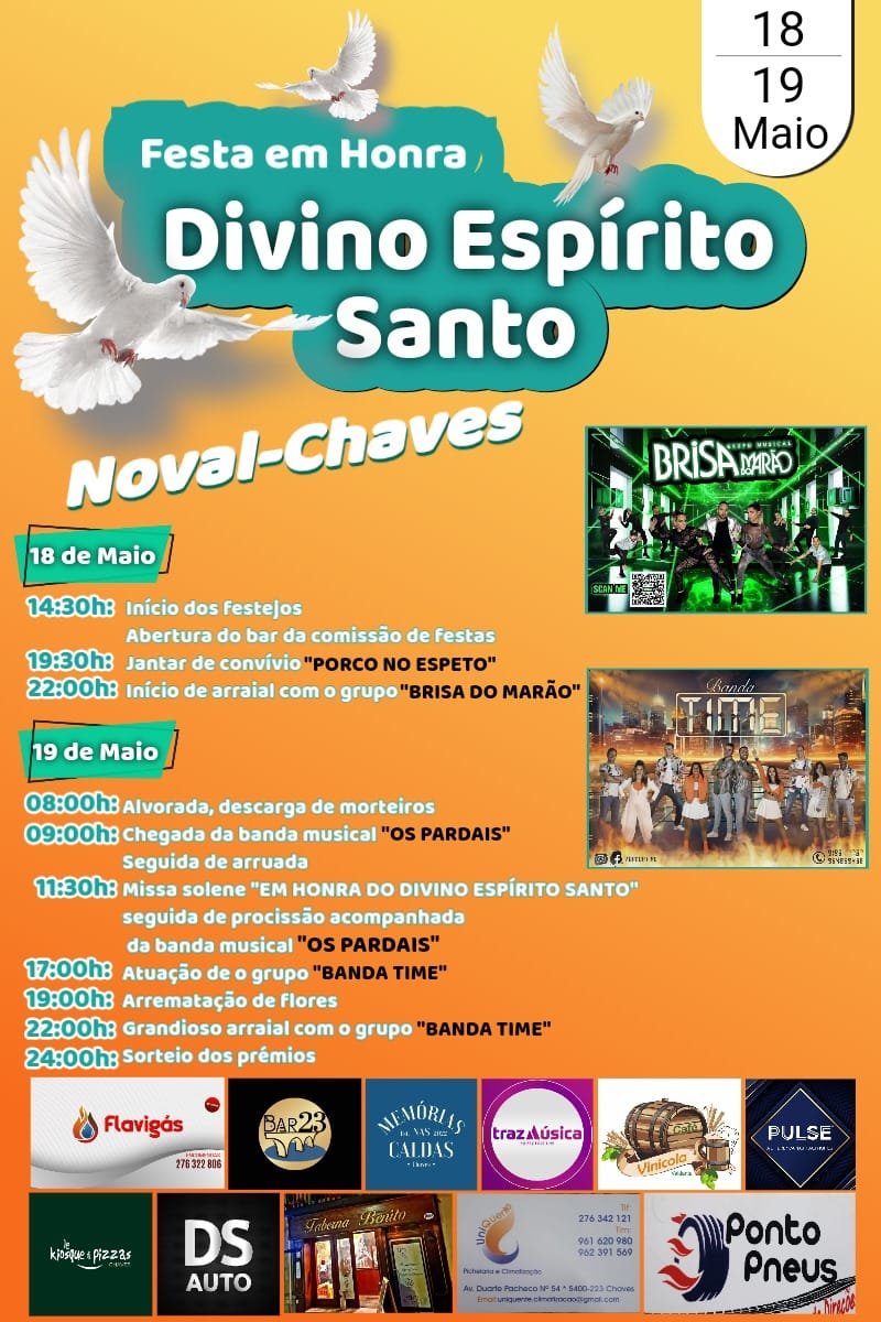 Cartaz Festa em Honra do Divino Espírito Santo 2024 - Noval