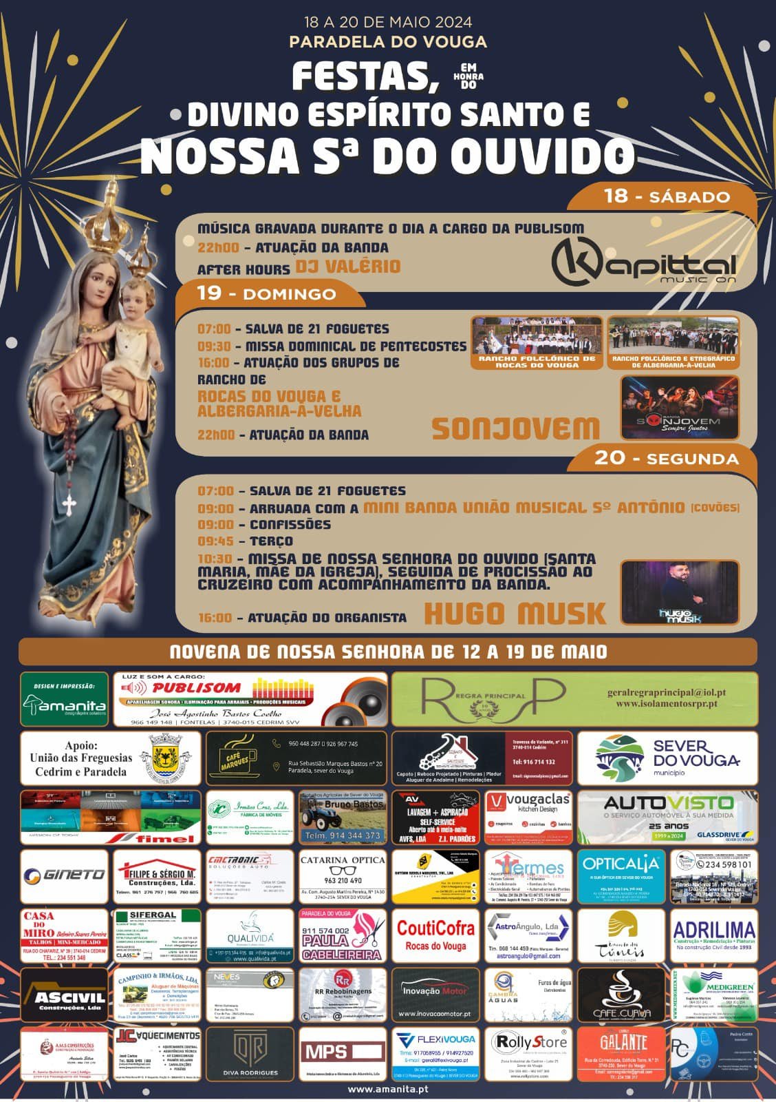 Cartaz Festa em Honra do Divino Espírito Santo 2024 - Paradela do Vouga