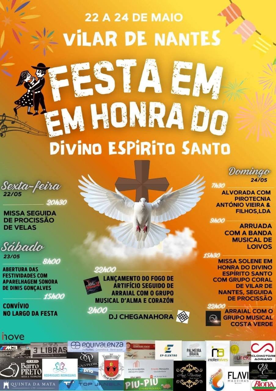 Cartaz Festa em honra do Divino Espírito Santo 2026 - Vilar de Nantes