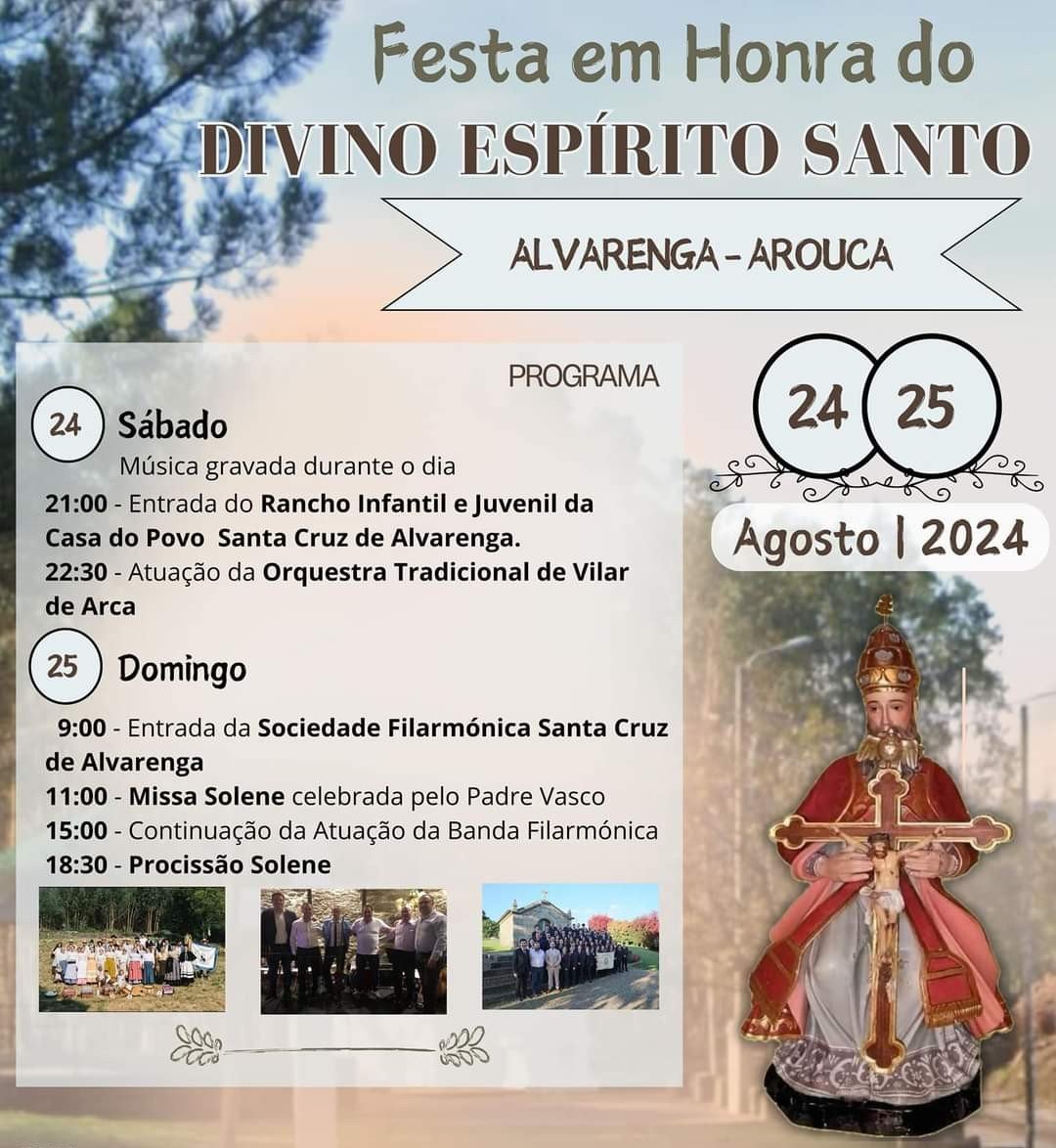 Cartaz Festa em honra do Divino Espírito Santo 2024 - Alvarenga