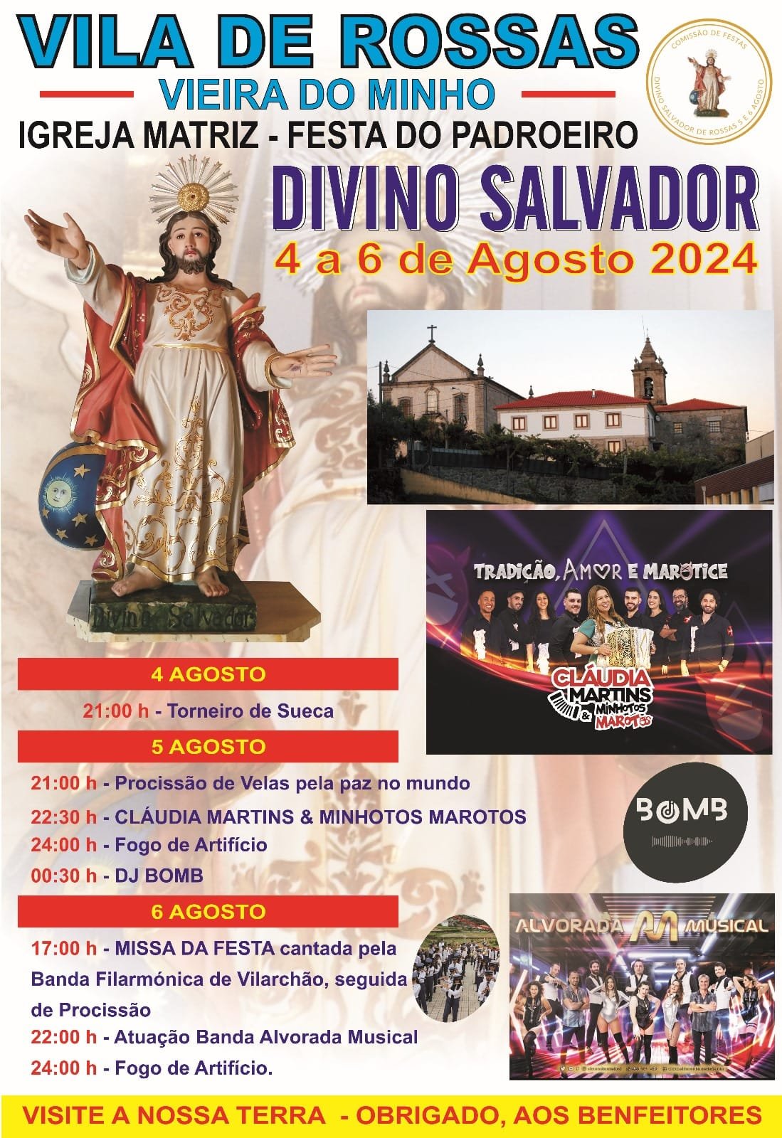 Cartaz Festa em Honra do Divino Salvador 2024 - Vieira do Minho