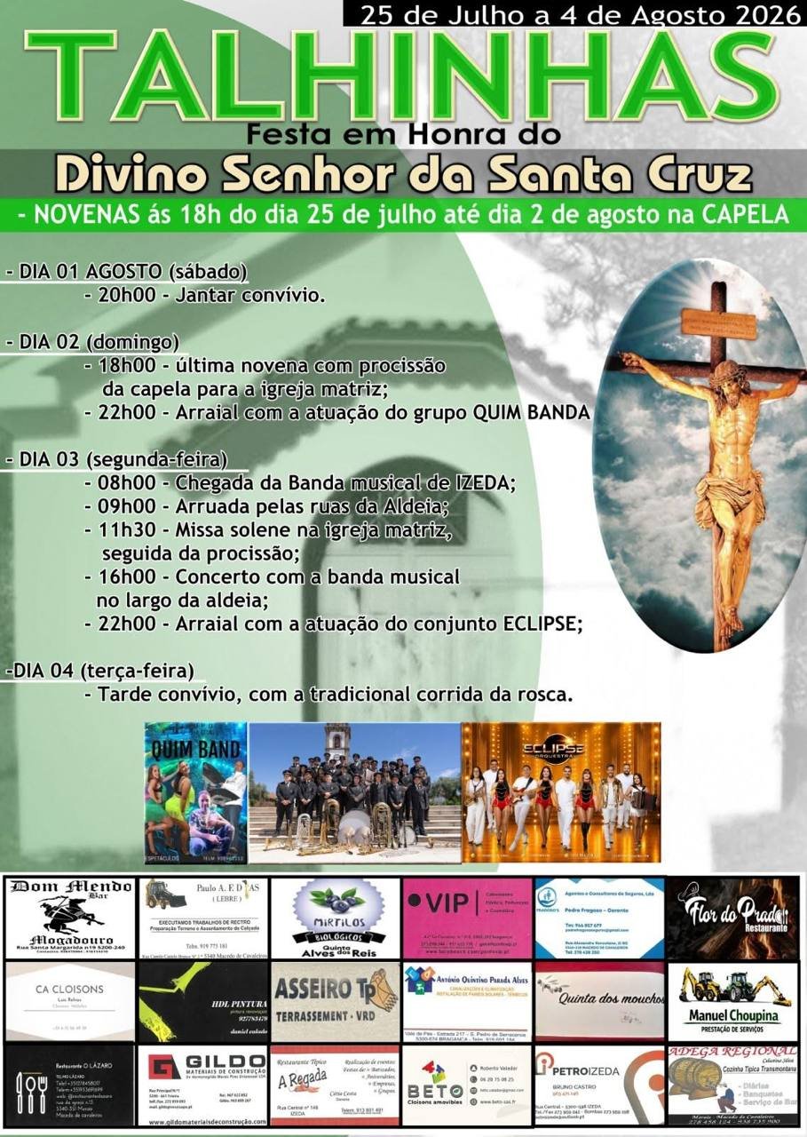 Cartaz Festa em honra do Divino Senhor da Santa Cruz 2026 - Talhinhas