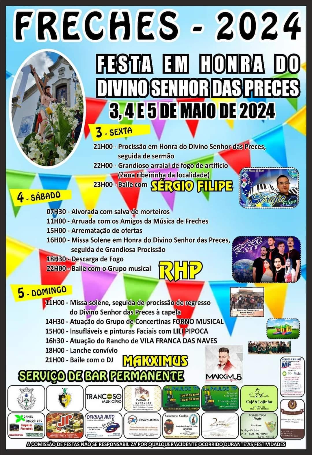 Cartaz Festa em Honra do Divino Senhora das Preces 2024 - Freches