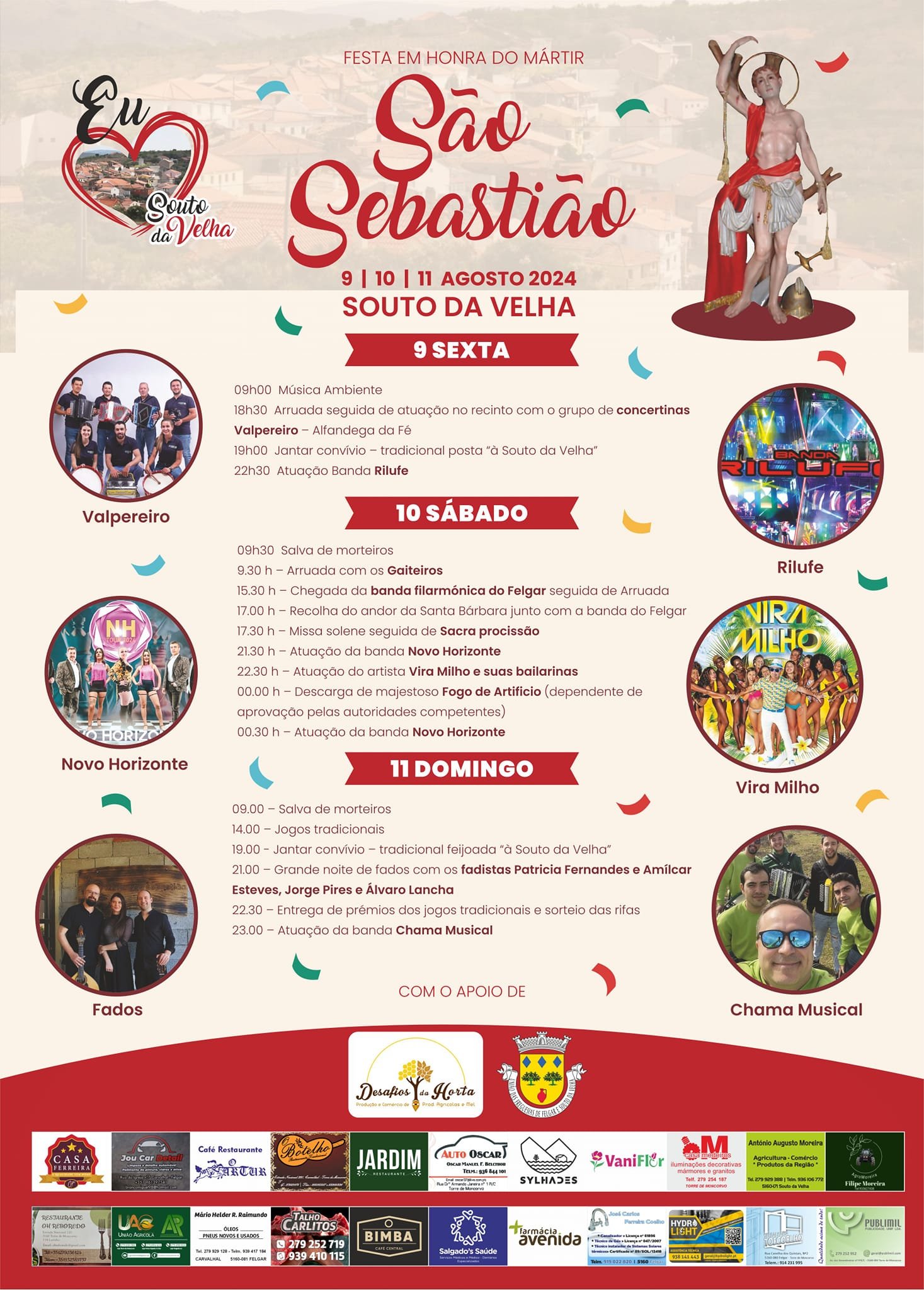 Cartaz Festa em Honra do Mártir de São Sebastião 2024 - Souto da Velha