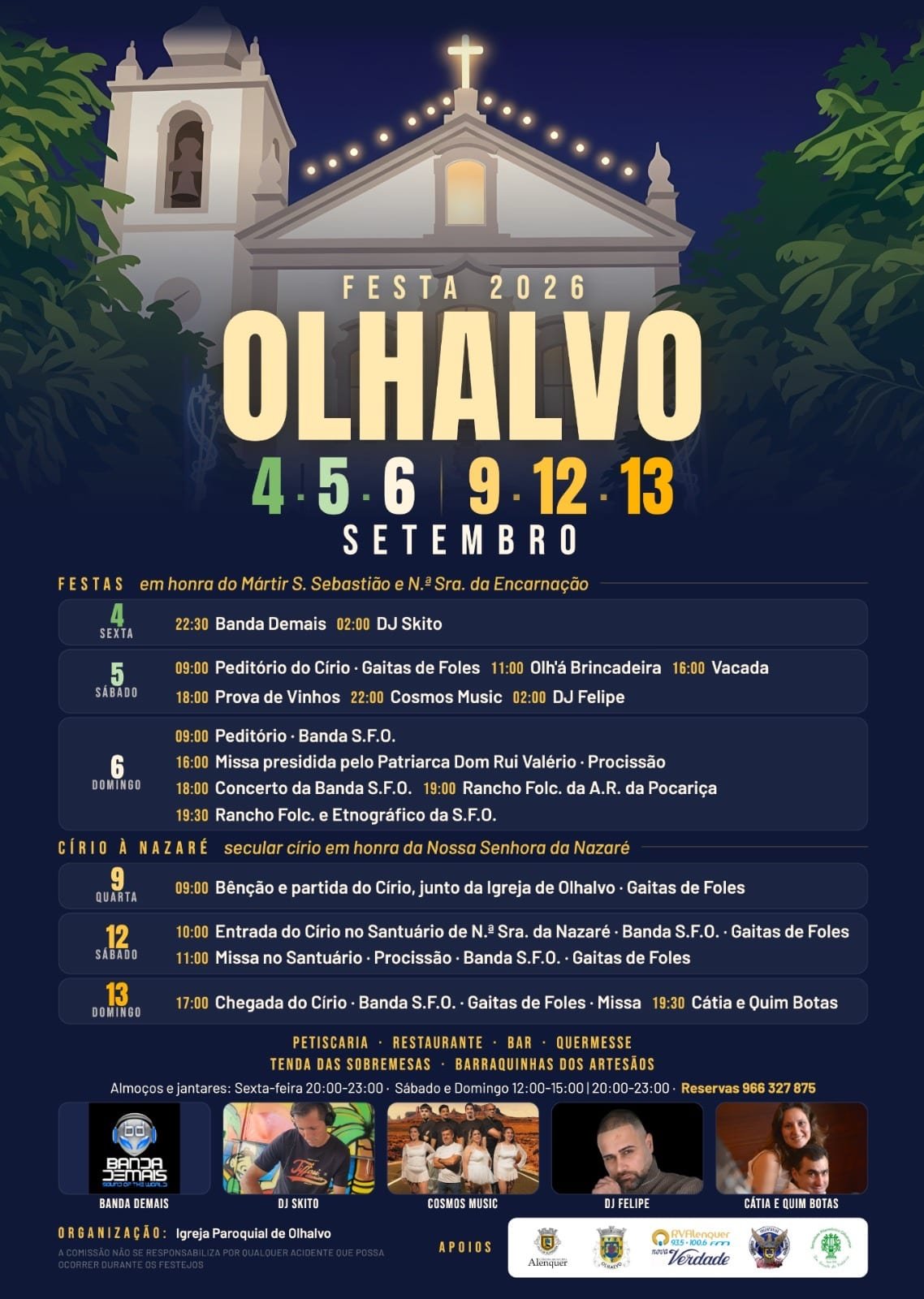 Cartaz Festa em honra do Mártir S. Sebastião e N.ª Sra. da Encarnação 2026 - Olhalvo