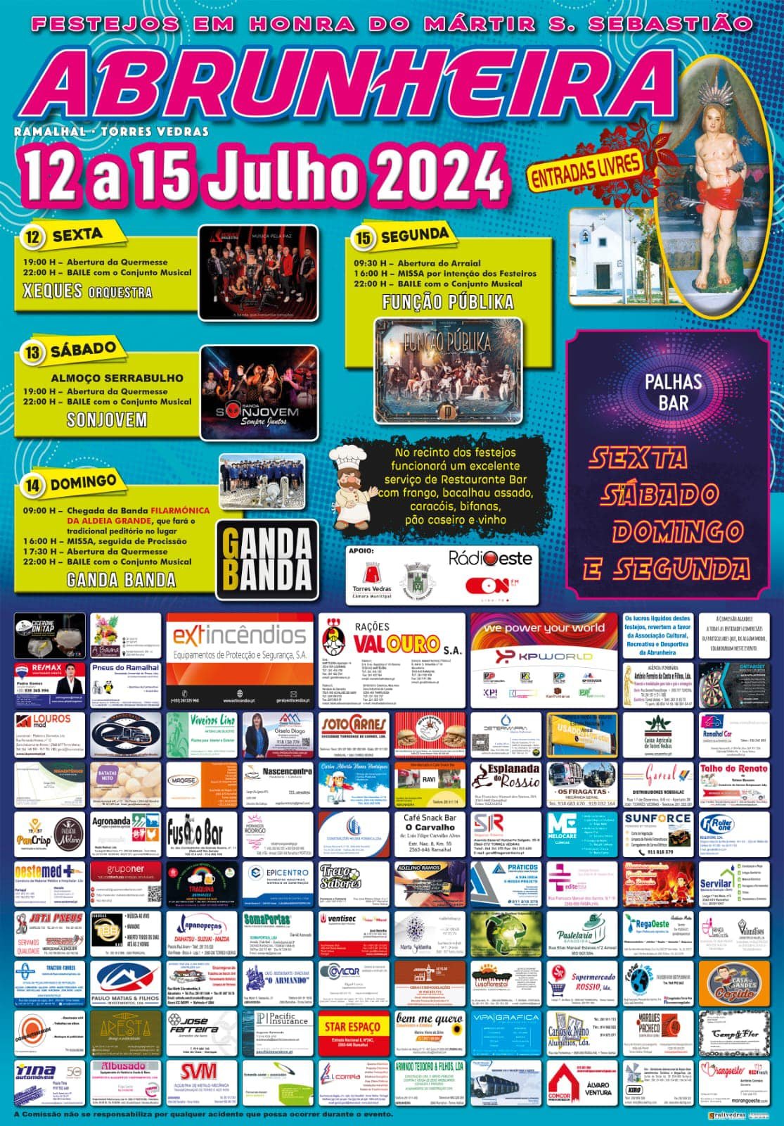 Cartaz Festa em Honra do Mártir São Sebastião 2024 - Abrunheira