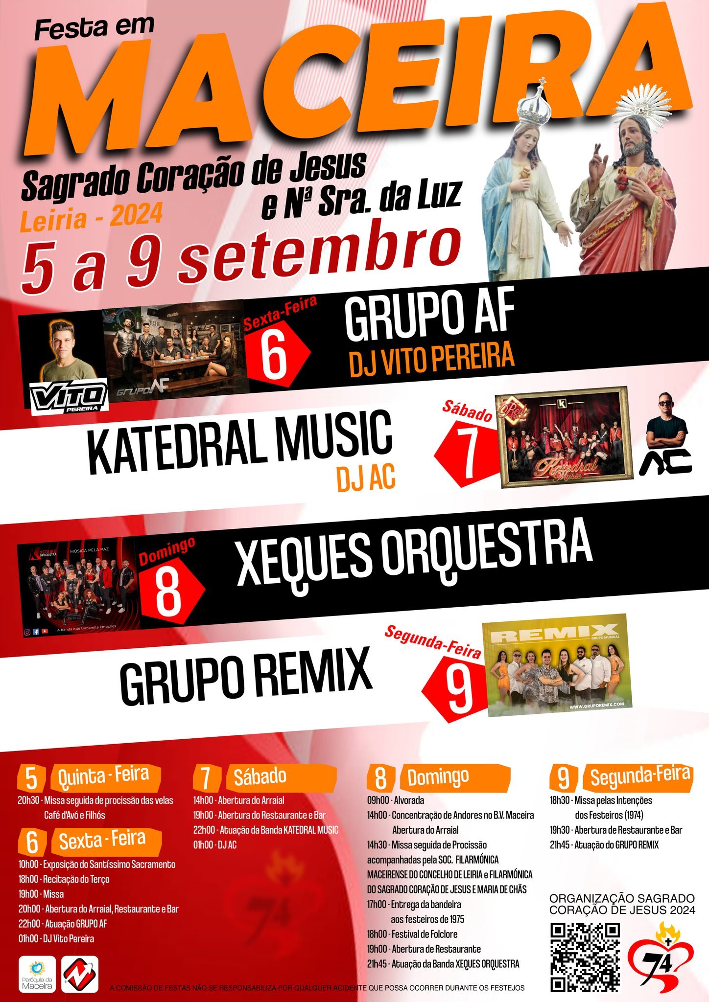 Cartaz Festa em Honra do Sagrado Coração de Jesus 2024 - Maceira