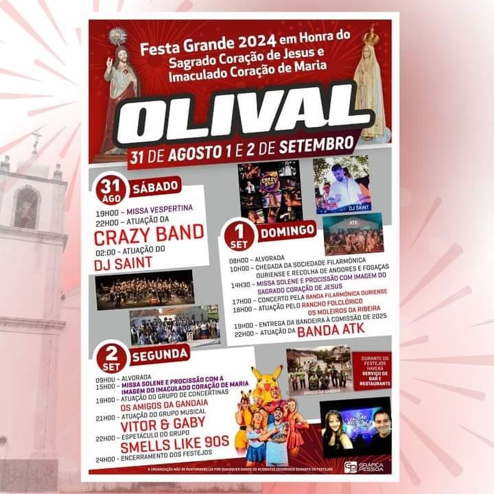 Cartaz Festa em Honra do Sagrado Coração de Jesus 2024 - Olival